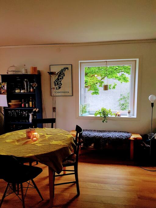 Dining area with seating for up to 8 persons with table extension. Baby chair avaliable upon request.