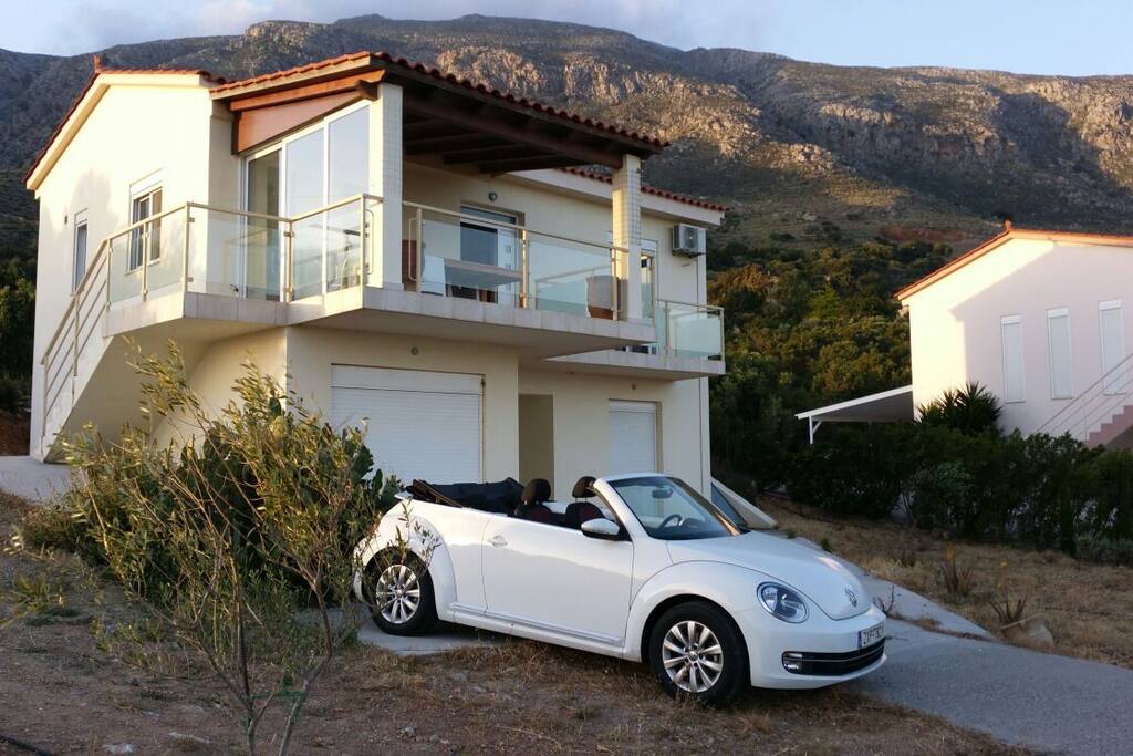 The cabrio is not included, but car rental is relatively cheap on Crete