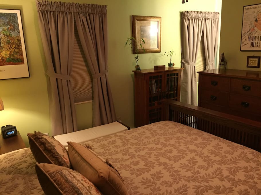 A cozy, comfortable, warm, relaxing bedroom