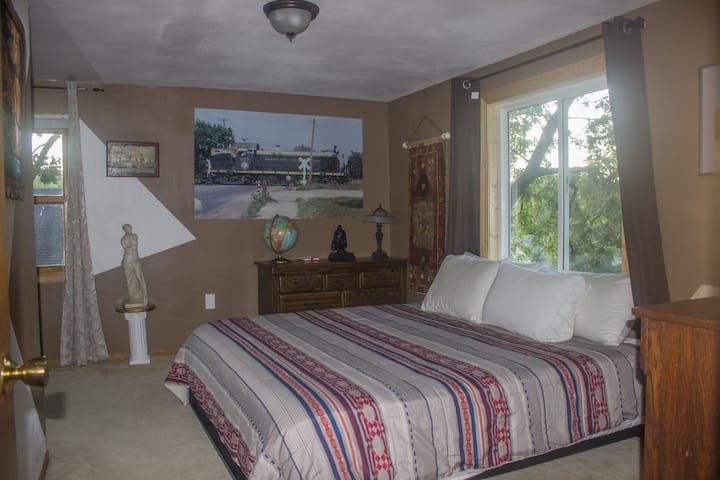 View of bedroom showing King size bed
