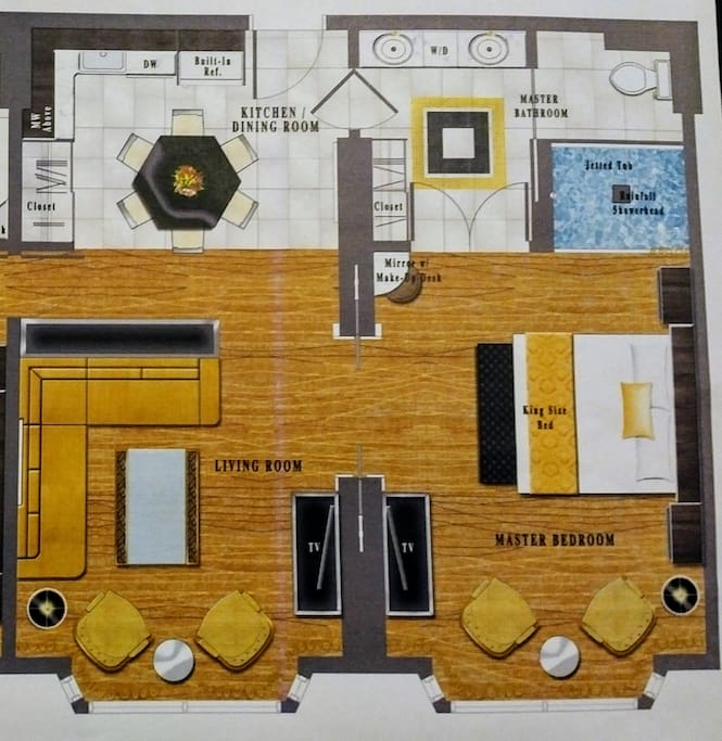 1 Bedroom Suite Floor Plan