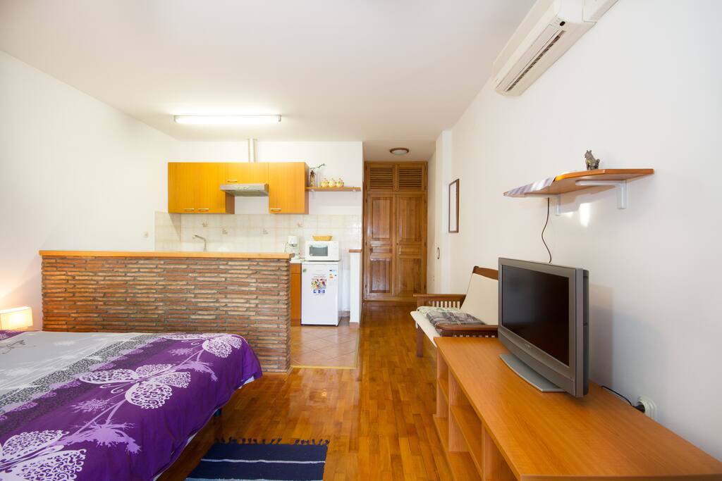 flat-screen TV with satellite channels