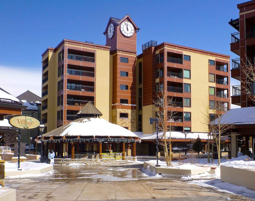 Stay in the iconic clock tower building of the Village at Breckenridge