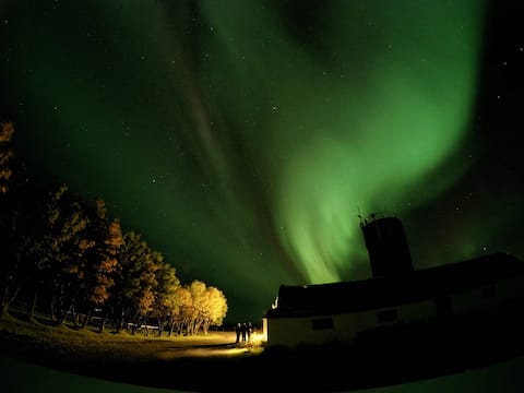 Rauduskridur farm. The Green cabin.