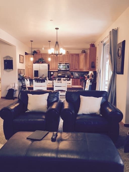 Family Room, Dining Room and Kitchen