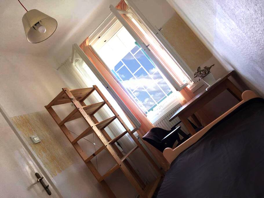 The smallest room - what you see from the bed.