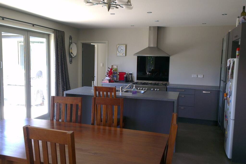 Spacious open plan kitchen dining and living