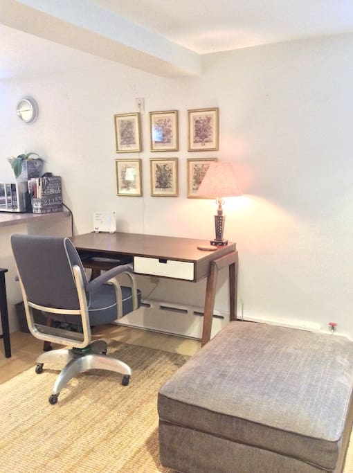 Large desk and comfortable working chair
