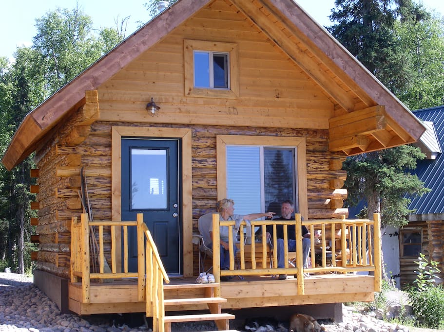 My Alaska Cabin. Relax on the deck or on the benches by the fire pit in front of the cabin. Firewood available.