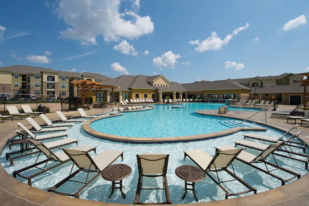Enjoy the lounge chair in the water
