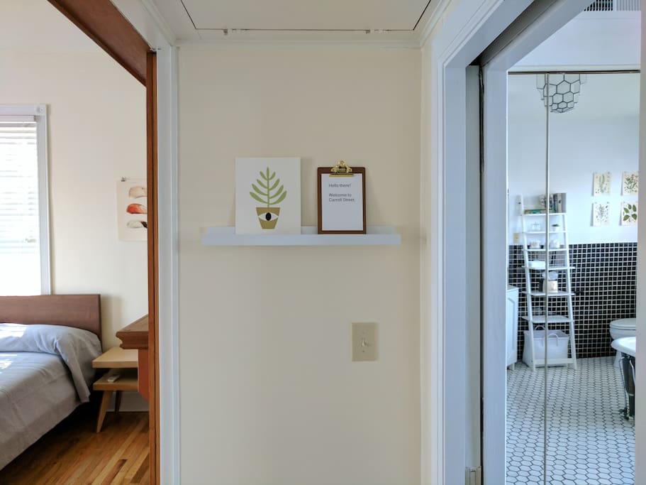 A welcome clipboard of quick notes and recommendations greets our guests upon arrival.