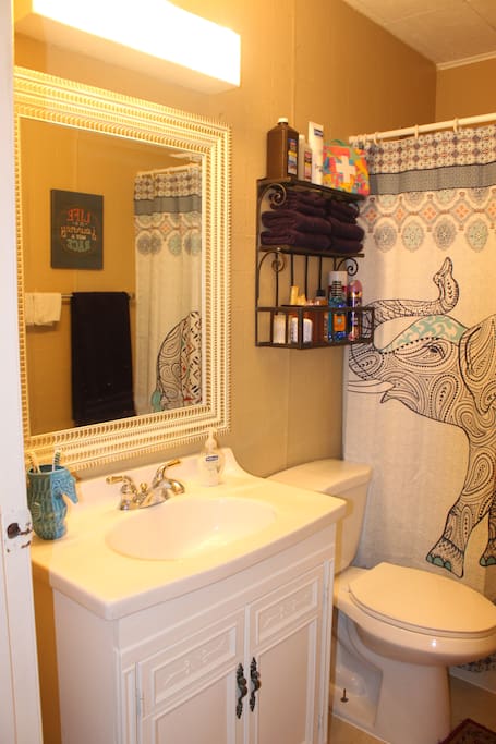 Fully stocked restroom