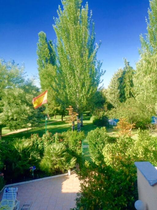 Foto desde la ventana del jardín individual