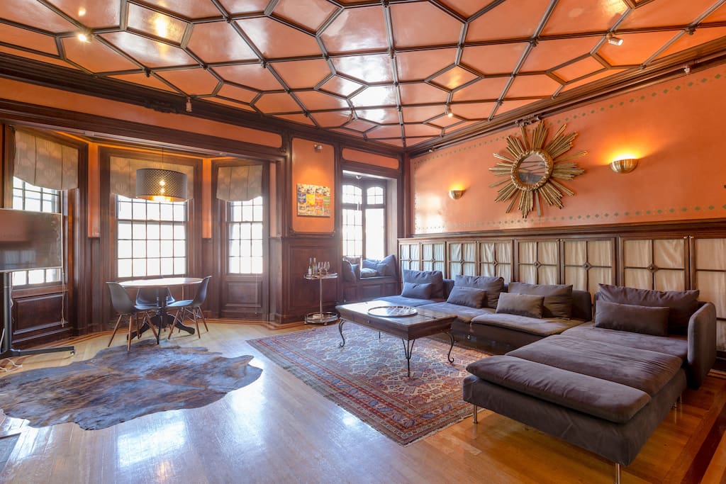 Living Room With Custom Wood Work