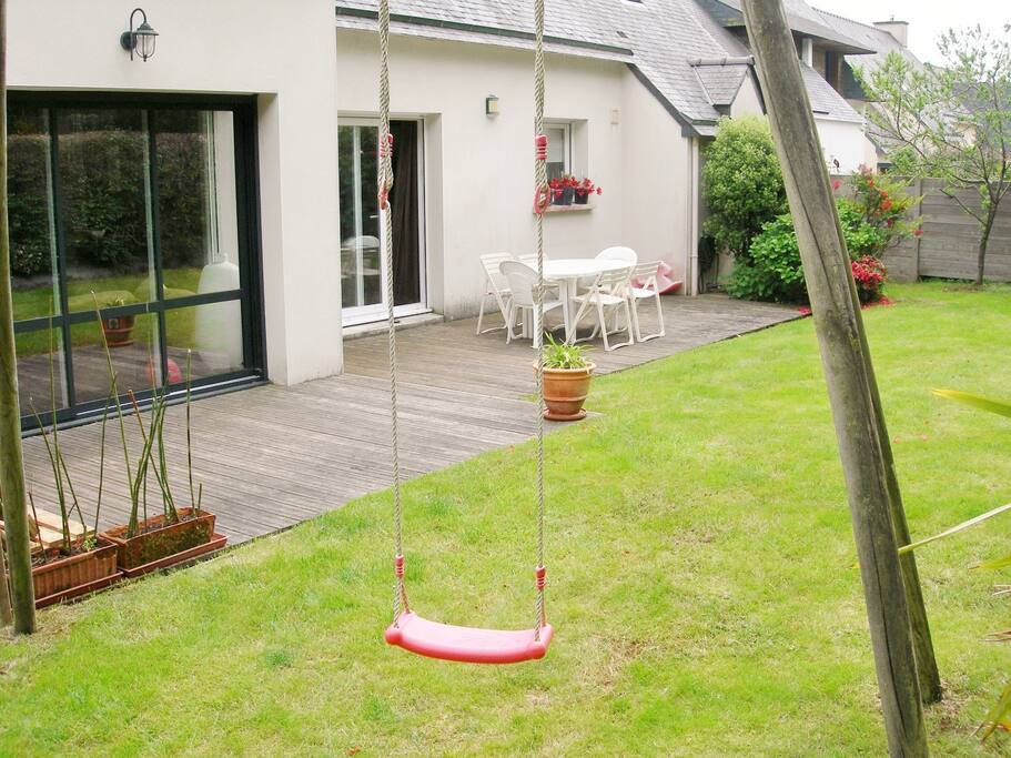 jardin clos avec terrrasse