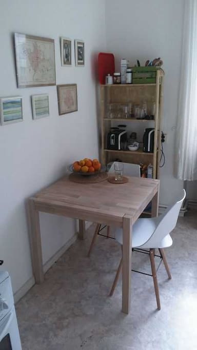 the kitchen