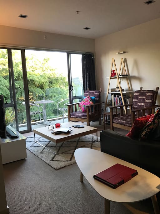 View of living area from entrance to apartment.