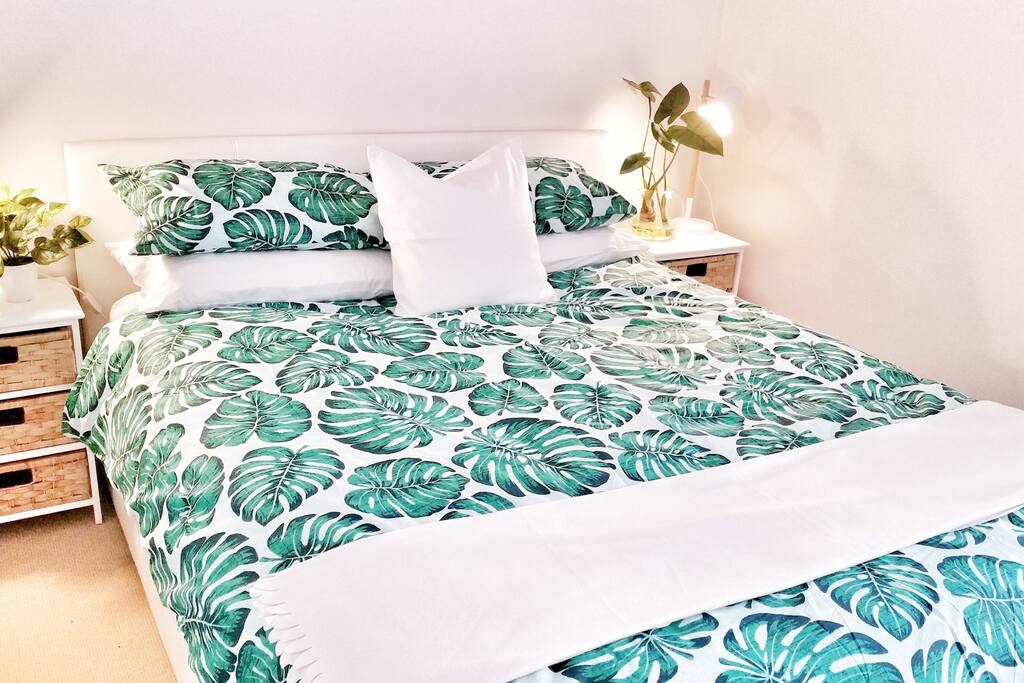 Bright awakenings: Wake up to a new day in the light, airy and comfortable bedroom.