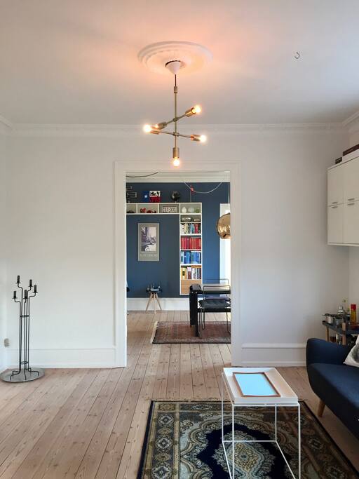 Apartment view from living to study/dining room
