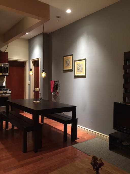 Large dining table.