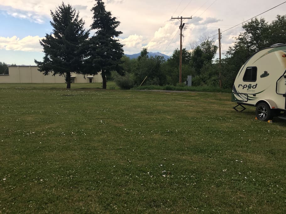 It is located on a boarding school campground which is out for the summer. The school gym is in the background.