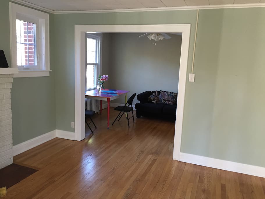 Wood floors and lots of light throughout