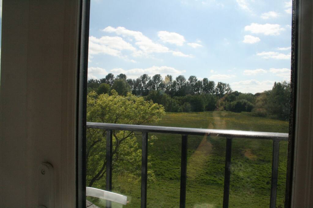 View of meadow from main attic bedroom