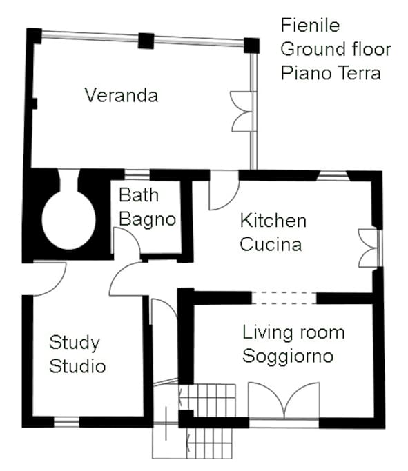 The Fienile at il Poggiolotuscany - ground floor layout