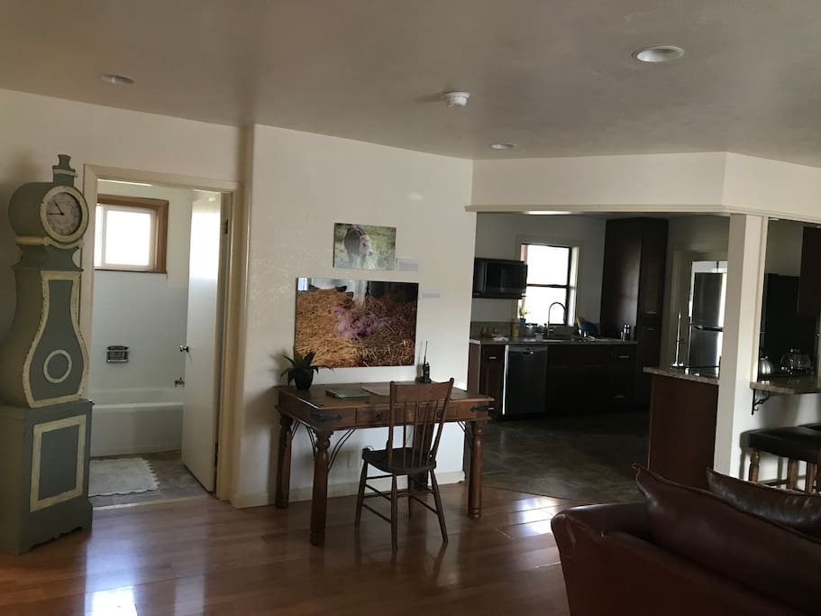 Living room and kitchen area