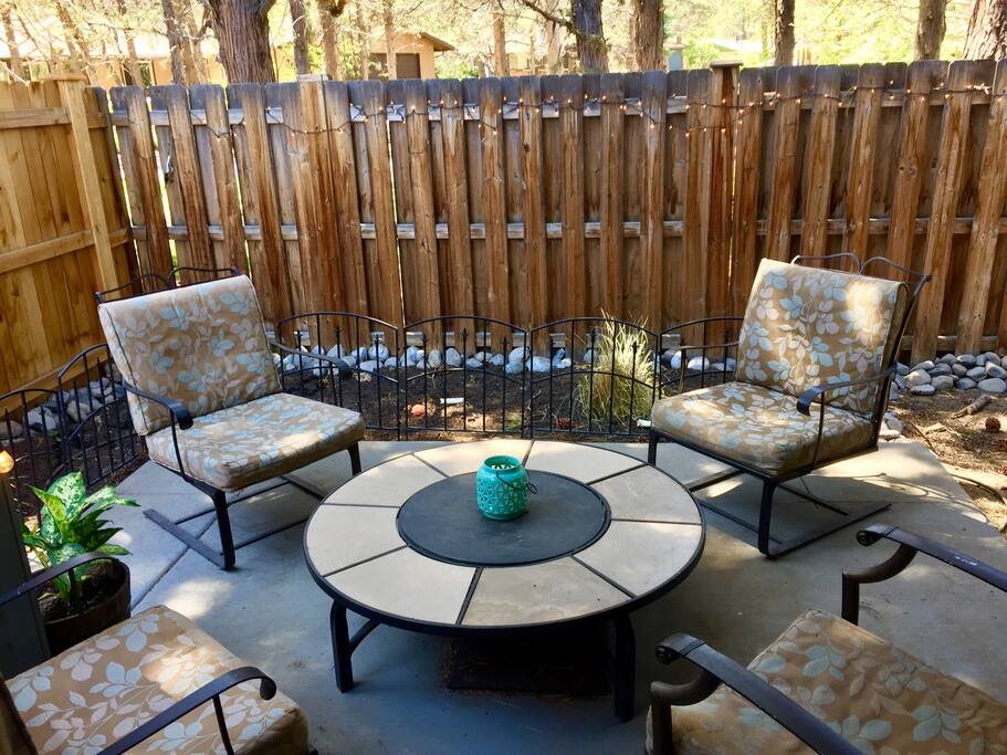Our favorite place to hang with a good book! Watch the birds and squirrels!