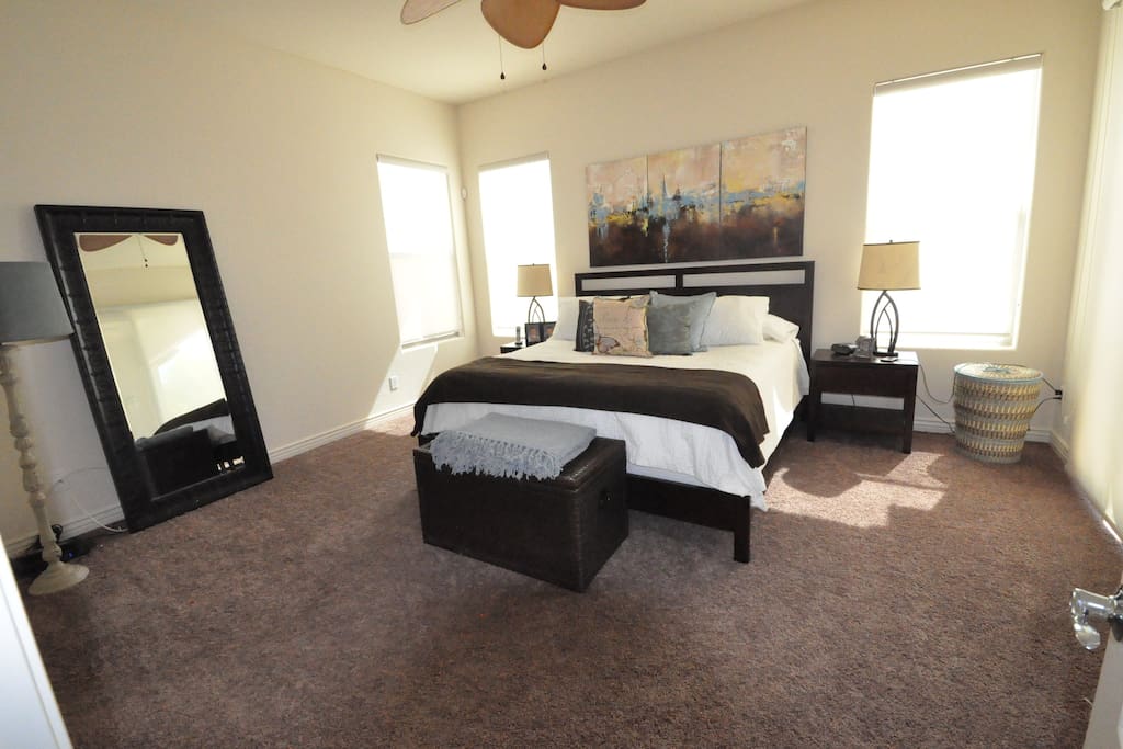 Spacious master suite with private bathroom attached