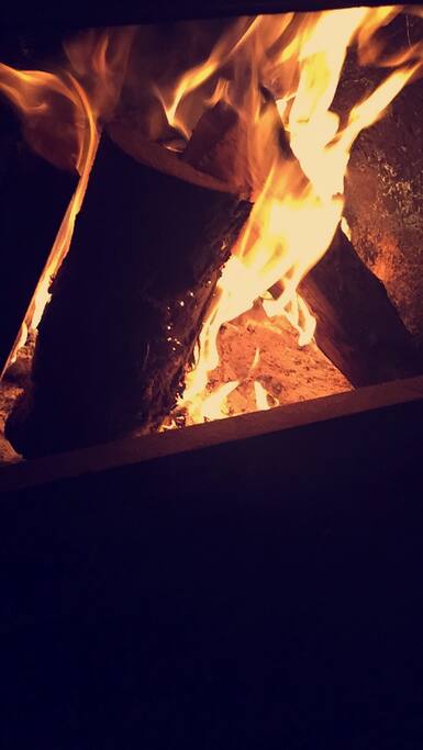 Wood stove fire in our home
