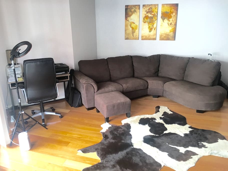 Comfortable sofa, Netflix and free Wifi, scanner and printer available to use