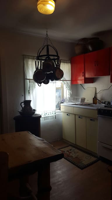 fully stocked kitchen for your cooking needs, coffee, tea, apple cider, some spices are provided