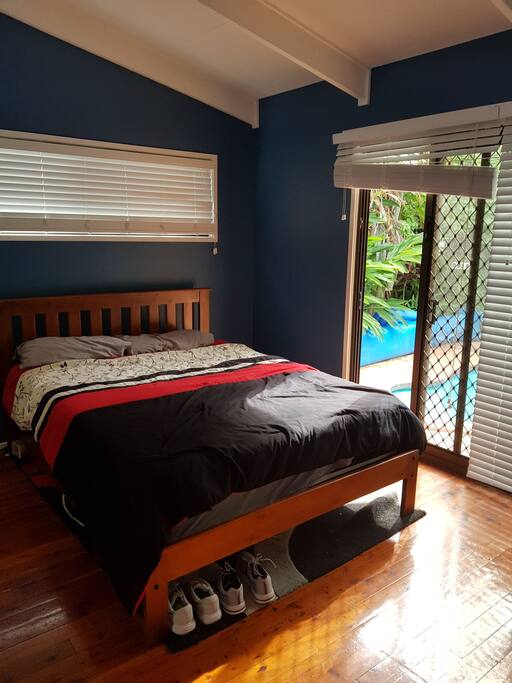 Master bedroom next to pool
