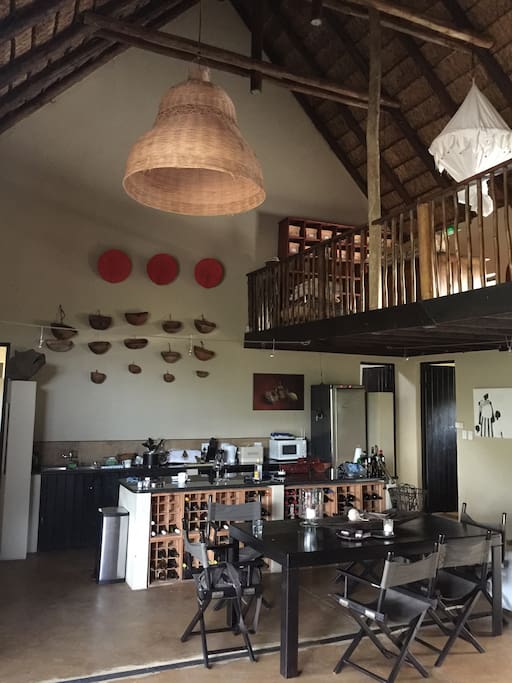 Indoor kitchen and dining