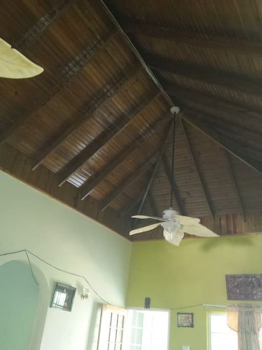 High hip ceiling with 2 hanging fans