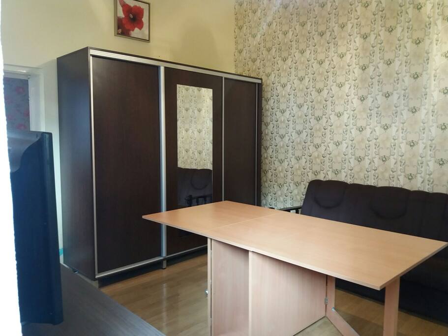 Multiple use room with large sofa