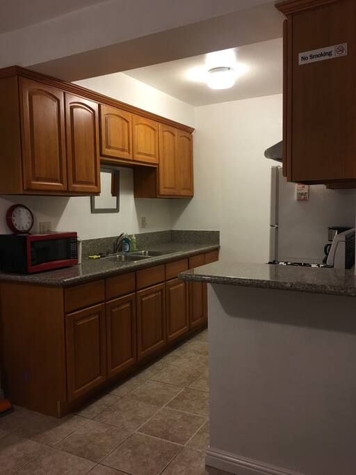 Kitchen with granite countertops