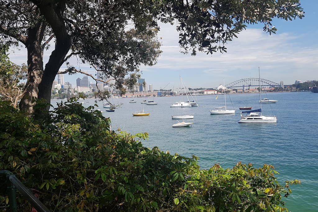View of Sydney Harbour, and the ferry, only a 5 minute walk away