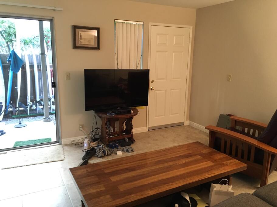55" TV with Chrome Cast.