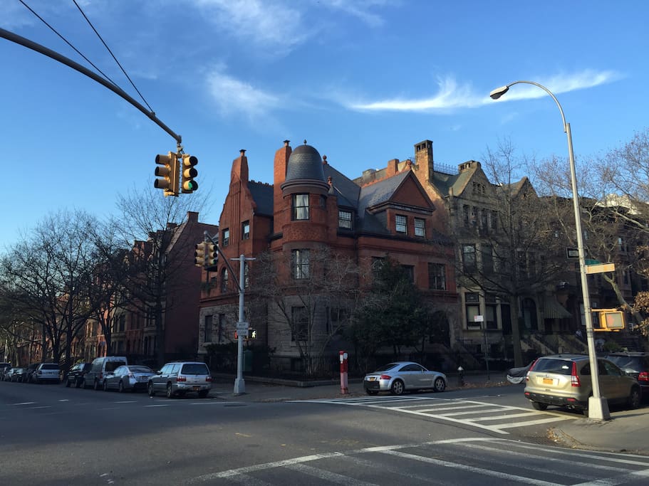 Beautiful view across the street; a great example of the numerous gorgeous pre-war buildings in the neighborhood.