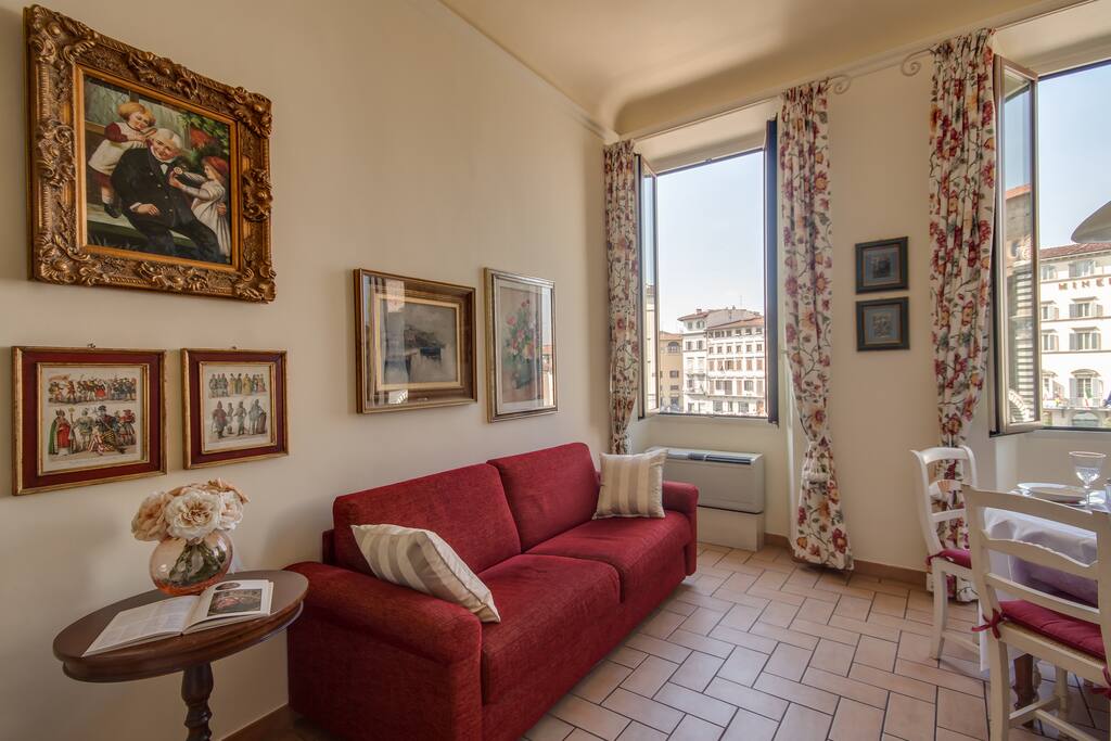 Livingroom with double sofa bed