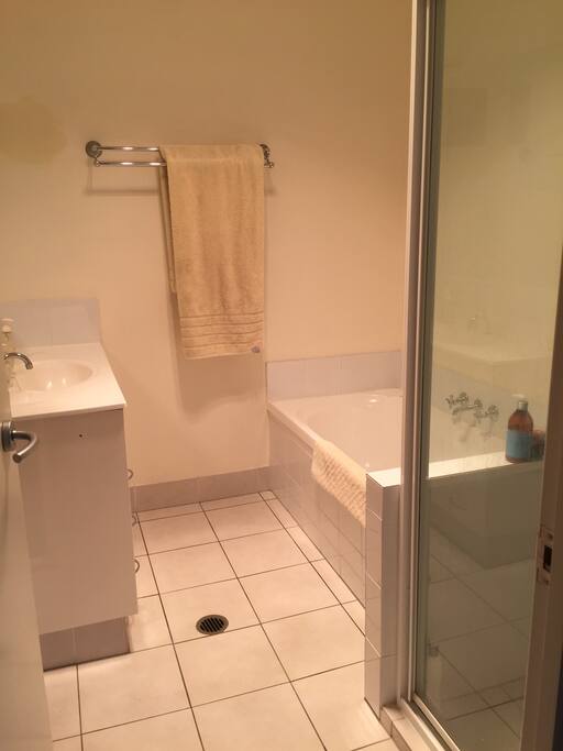 Own bathroom with bath and shower. Seperate toilet.