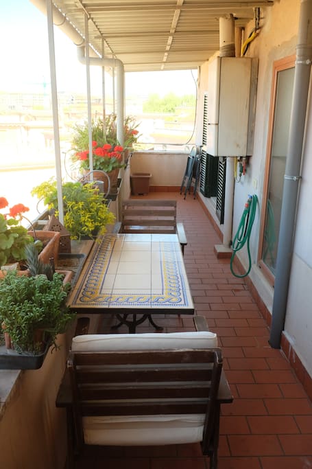 nice terrace is just in front the kitchenette, sam said: "The balcony space is perfect for breakfast and dinner or enjoying a cold beer in the hammock after a busy day exploring the city"