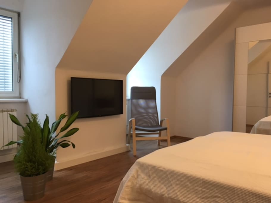 Large TV in the bedroom