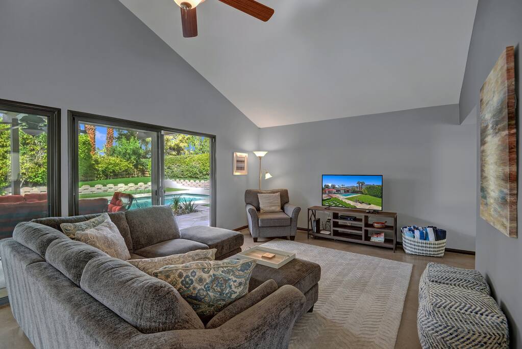 Large flat screen TV in the living room