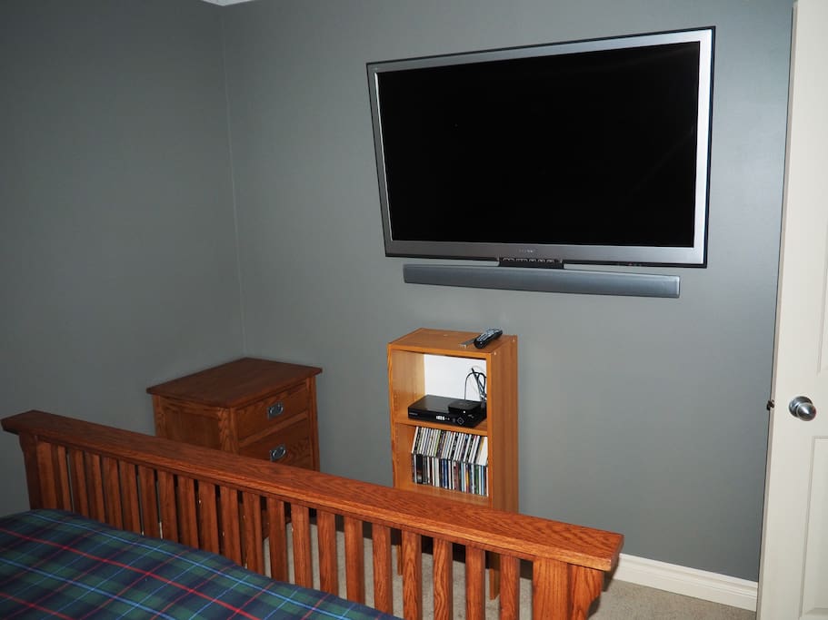 Room has a, state-of-the-art, 52" TV complete with HD cable and AppleTV.