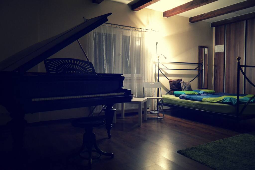 Beautiful apartment with piano.