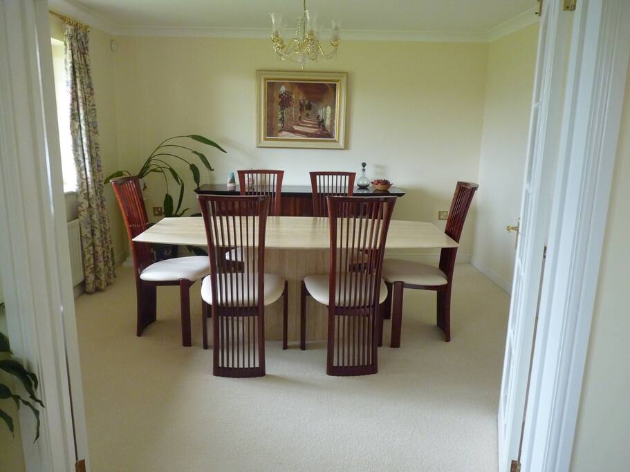 Lovely light dining room for tasty breakfast